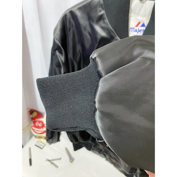 Vtg 50s 60s Rock N Roll Satin Jacket Black Mens Large Rockabilly Dance Majestic - Picture 8 of 9